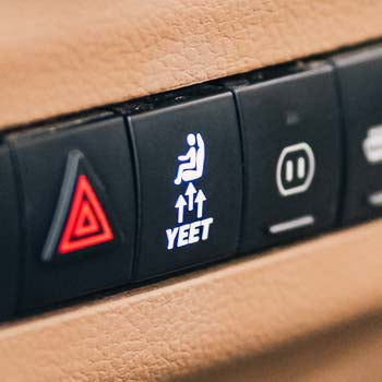 Yeet Seat button decal, fits Jeep Wrangler