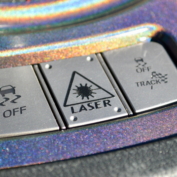 Laser button decal