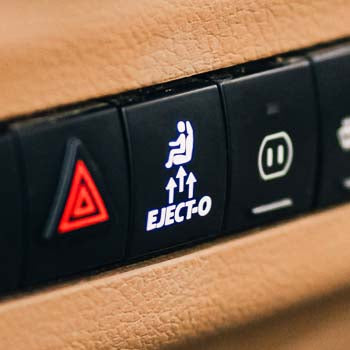 Eject-O Seat button decal, fits Jeep Wrangler