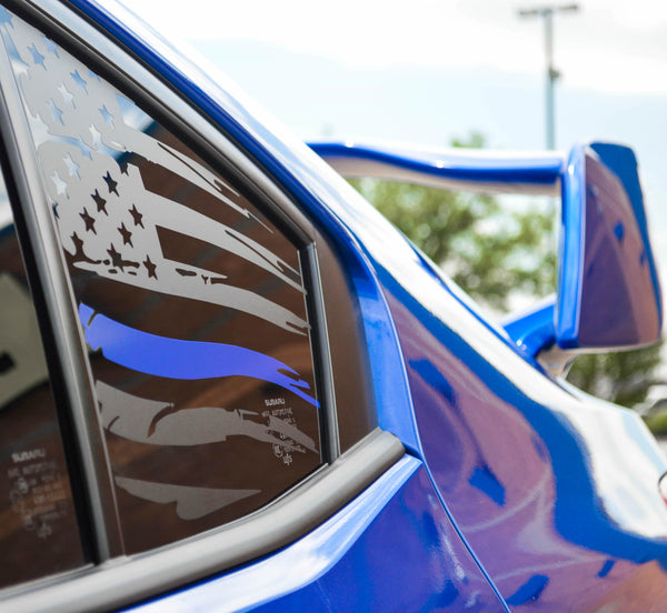 Subaru wrx sti American flag decal sticker thin blue line stripe