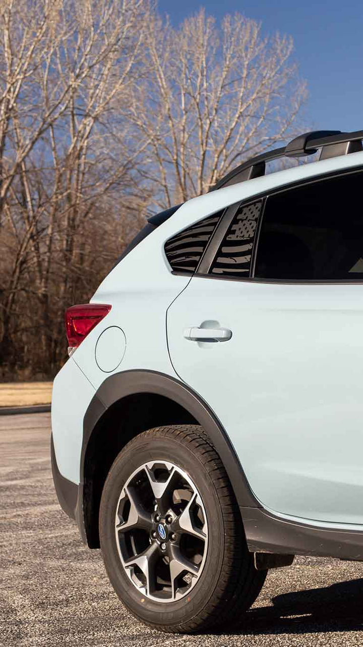 Subaru Crosstrek american flag window decal sticker matte black