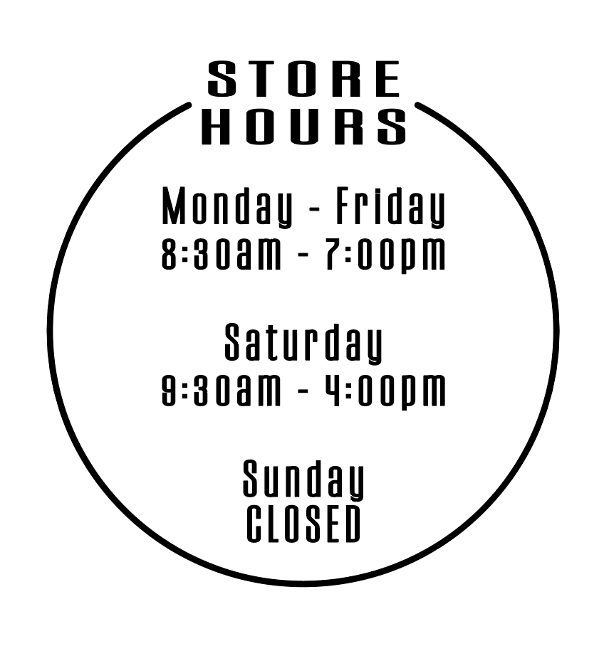 Hour Loop Storefront Store Hours Vinyl Decal Sticker for Business Storefront Circle Design ...