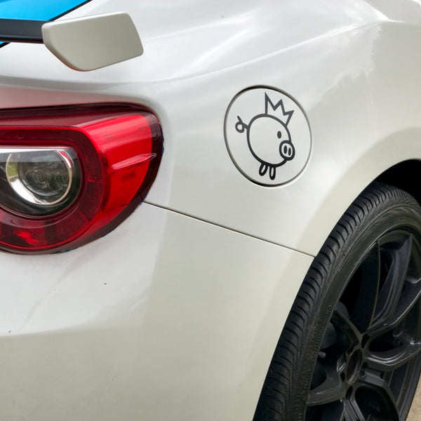 king jdm pig vinyl decal sticker for gas lid scion frs fr-s toyota 86 gt86 ft86 and subaru brz