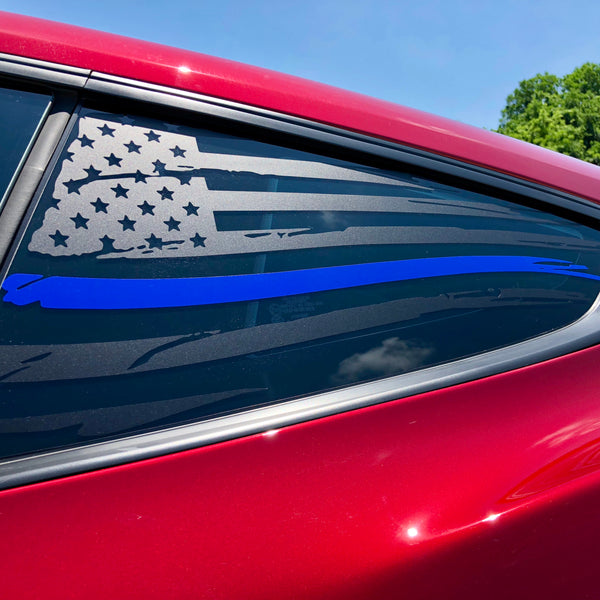 American flag decal sticker with blue stripe for ford mustang 2010 to 2014