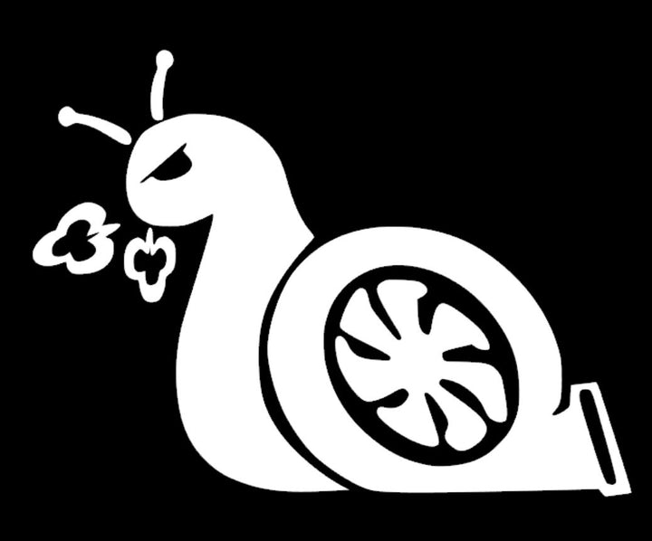 white turbo snail boost vinyl decal sticker