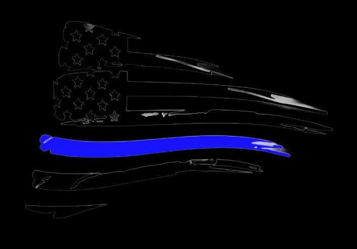 thin blue line vinyl decal sticker for Camaro 2016 and newer