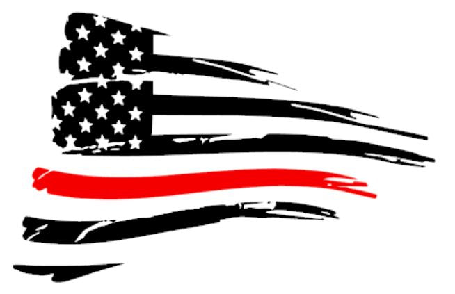 Ford Mustang 2015 and newer American flag decal sticker with thin red line stripe