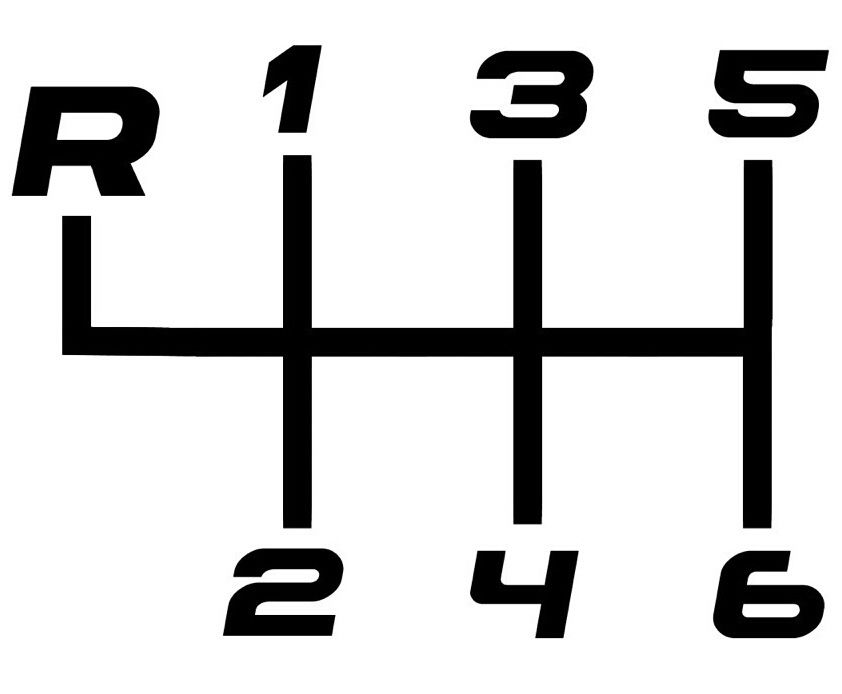 6 Speed - Left Up Reverse decal